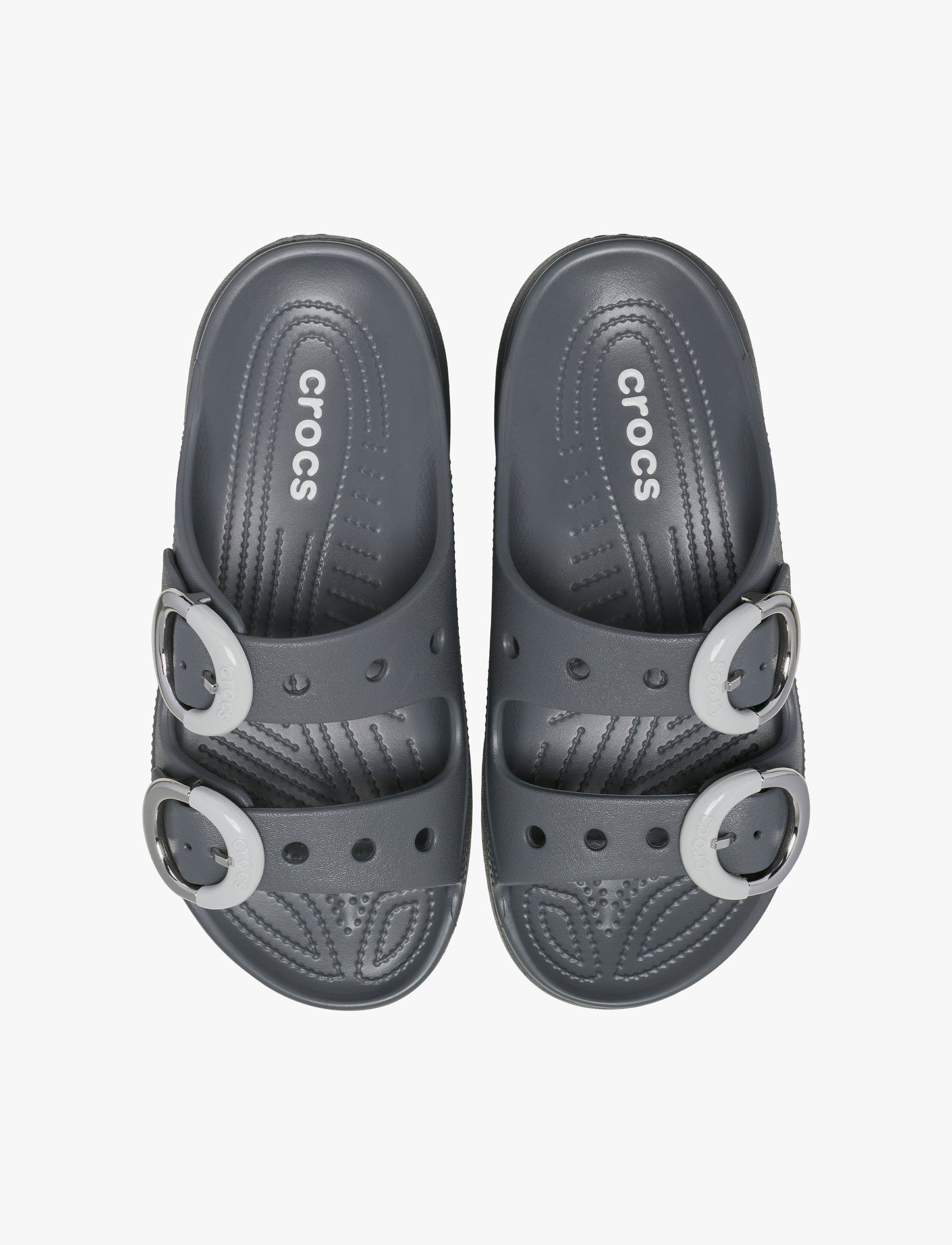 Crocs Saturday Platform Dipped Buckle Sandal - סנדלי פלטפורמה קרוקס לנשים בצבע אפור קרבון