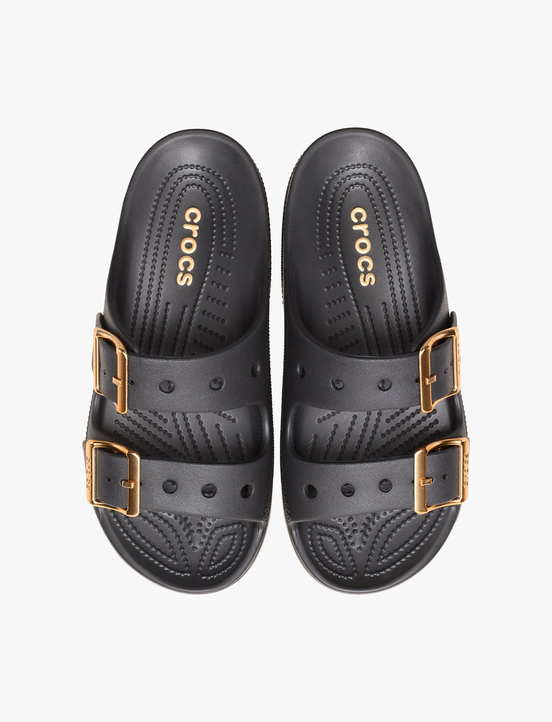 Crocs Saturday Metallic Buckle Sandal - סנדלי קרוקס לנשים בצבע שחור