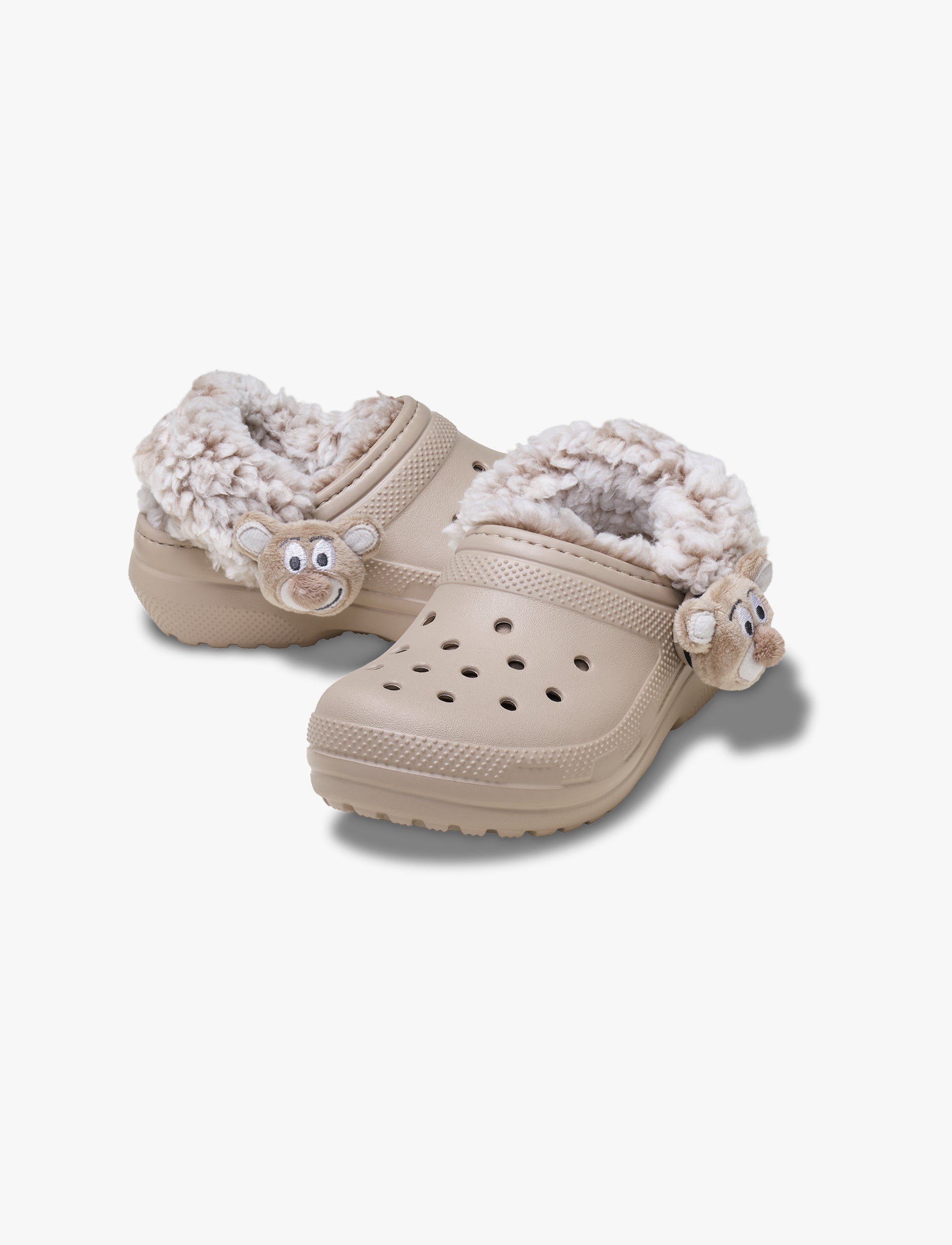 Crocs Classic Bear Plush Fleece Lined Clog T - כפכפי קרוקס קלוג פרוותיים לילדים בצבע דולסה