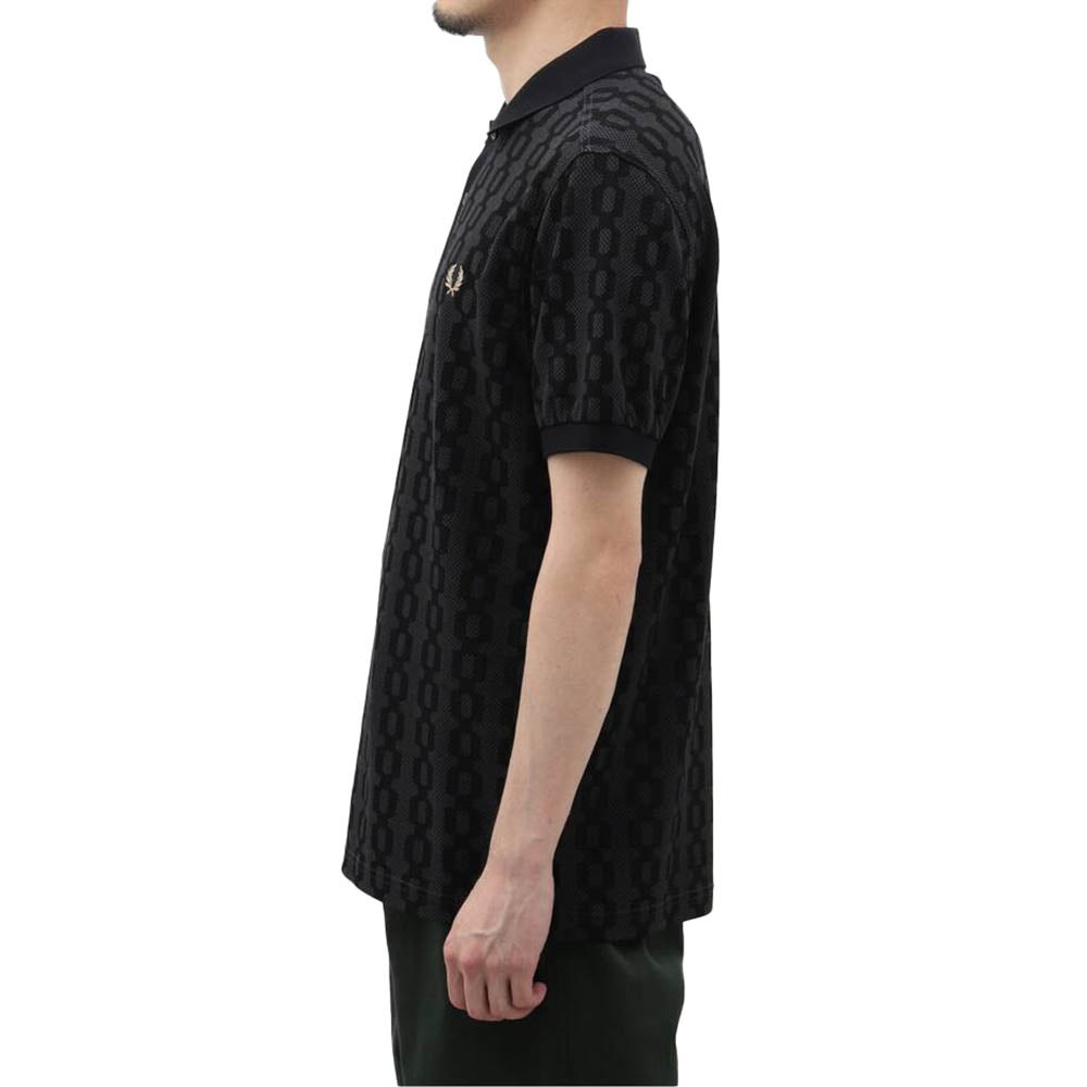 חולצת פולו פרד פרי Cable Print גברים