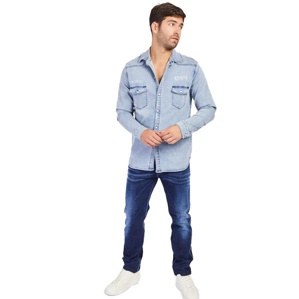 חולצת ג'ינס מכופתרת Denim גברים - rpy-24166871-87-2XL