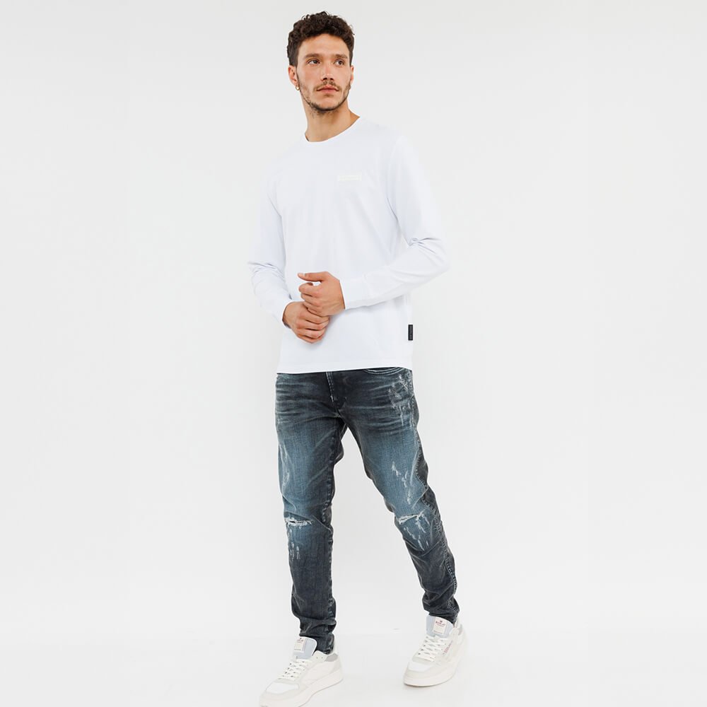 חולצת טישרט ריפליי ארוכה Logo Plate גברים