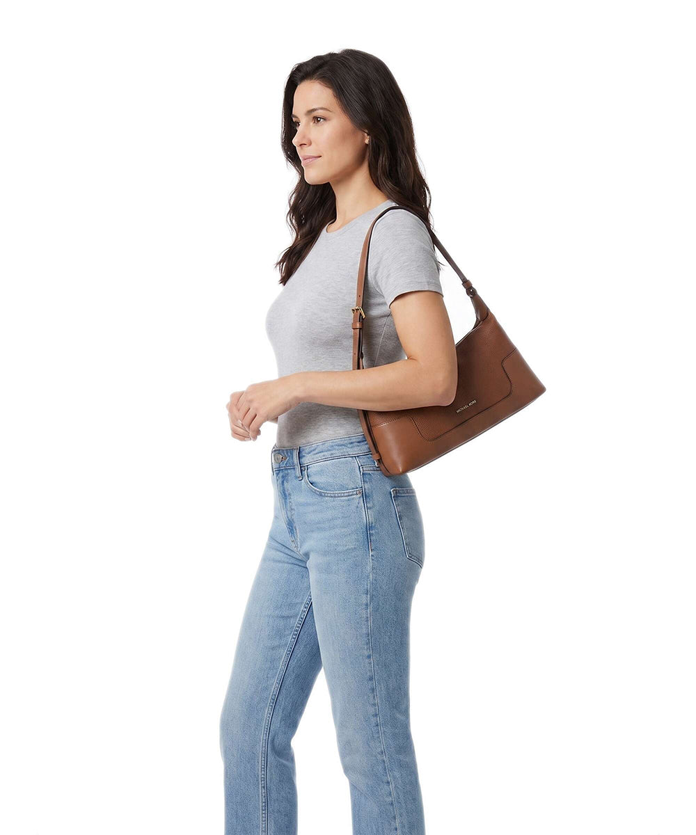 תיק מייקל קורס Teddi Medium Pebbled Leather Slouchy Shoulder Bag נשים