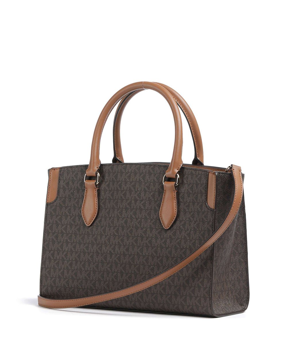 תיק מייקל קורס Becca Medium Signature Logo Stripe Satchel נשים