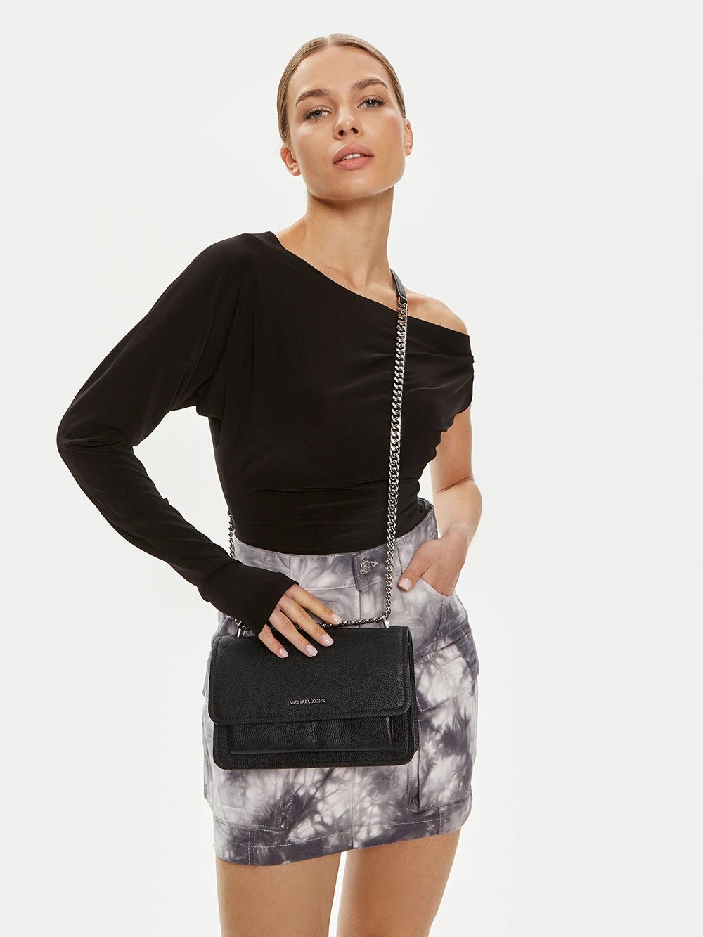 תיק מייקל קורס Claire Large Pebbled Leather Convertible Shoulder נשים