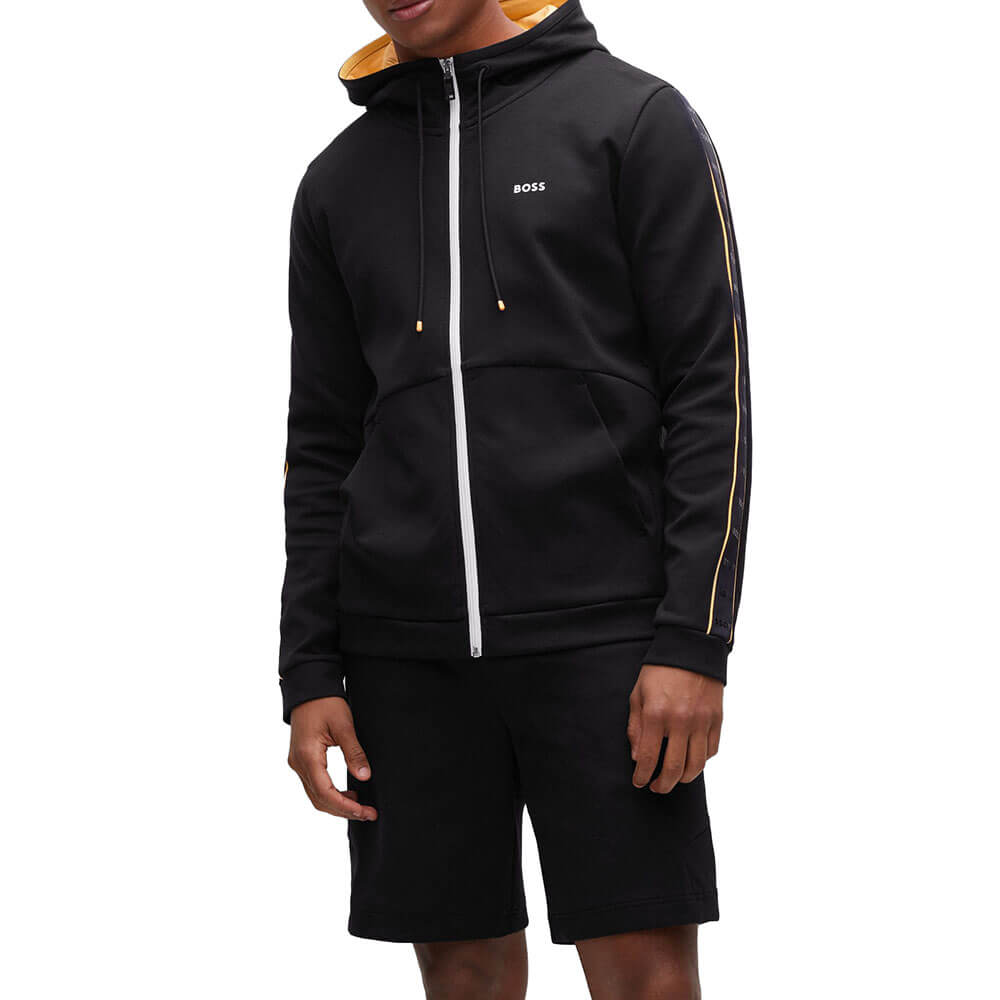 ג'קט קפוצ'ון הוגו בוס עם רצועות לוגו בשרוול גברים