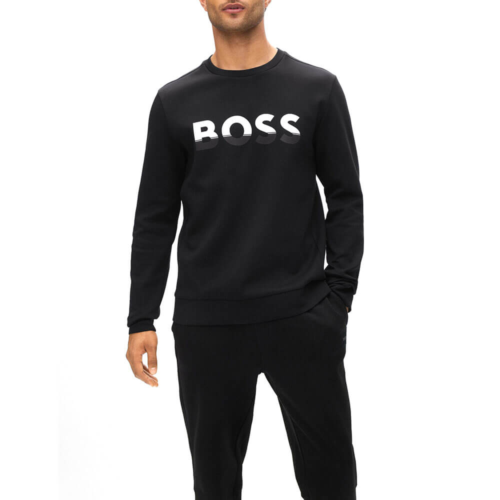 סווטשירט הוגו בוס עם הדפס לוגו גברים