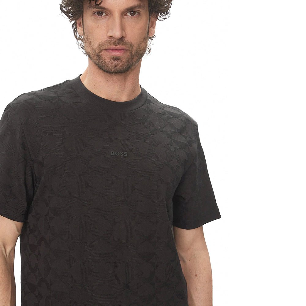 חולצת טישירט קצרה הוגו בוס Circle Jacquard גברים
