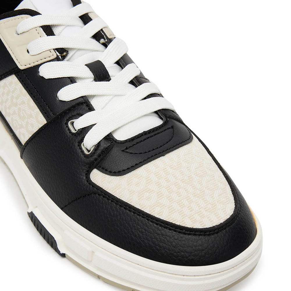נעלי הוגו Monogram-Detail Trainers In Faux Leather גברים