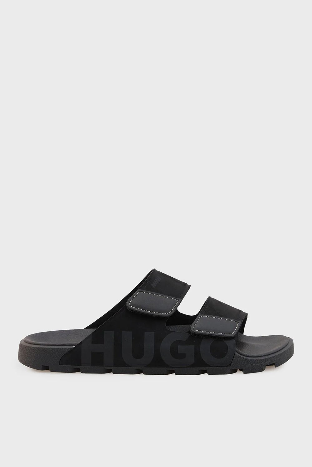 כפכפי הוגו Faux-Suede Slides With Logo Detailing גברים