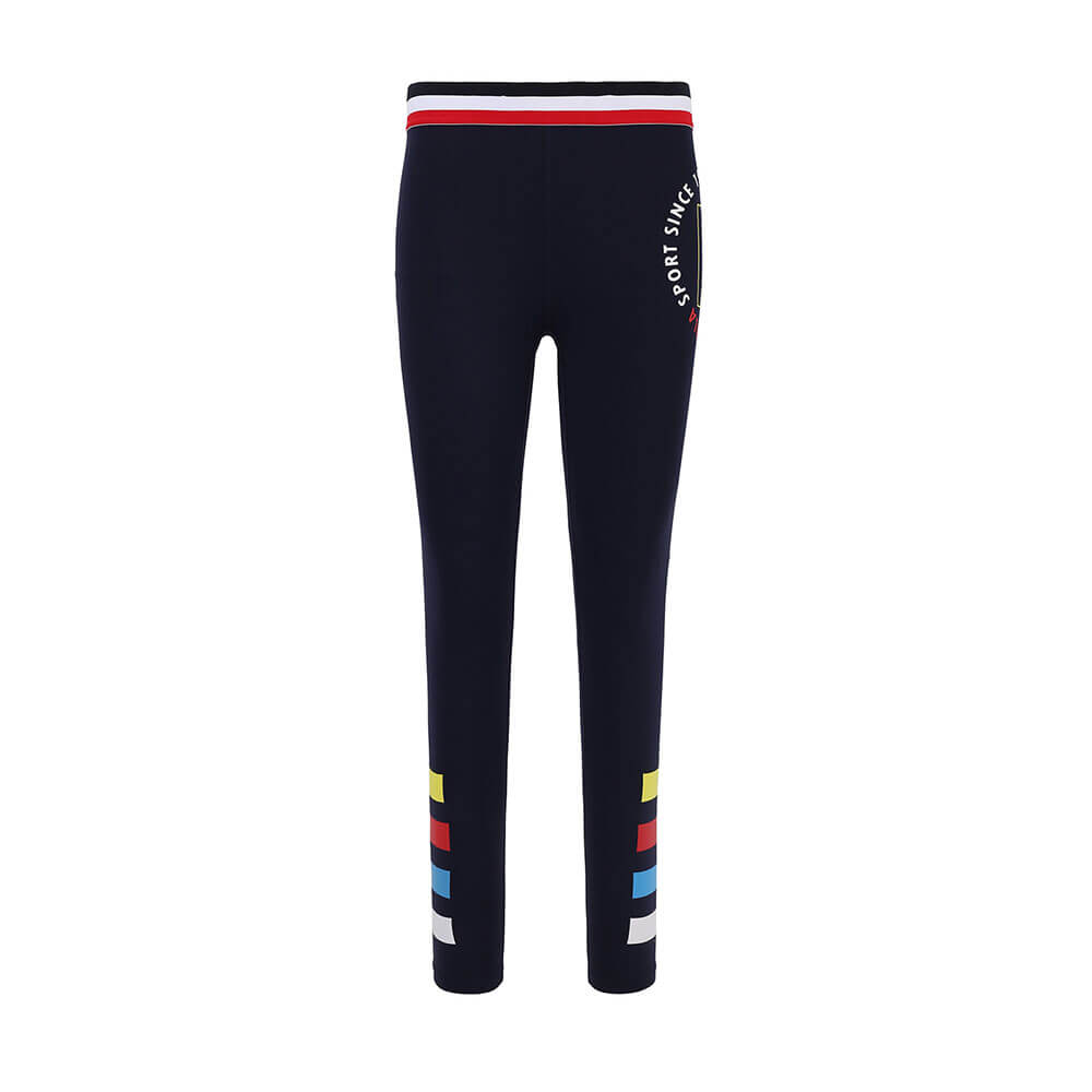 טייץ פילה מחטבים Circular Monogram Logo Leggings עם פסים צבעוניים