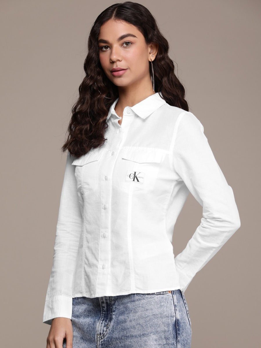 חולצה מכופתרת קלווין קליין Chemise נשים