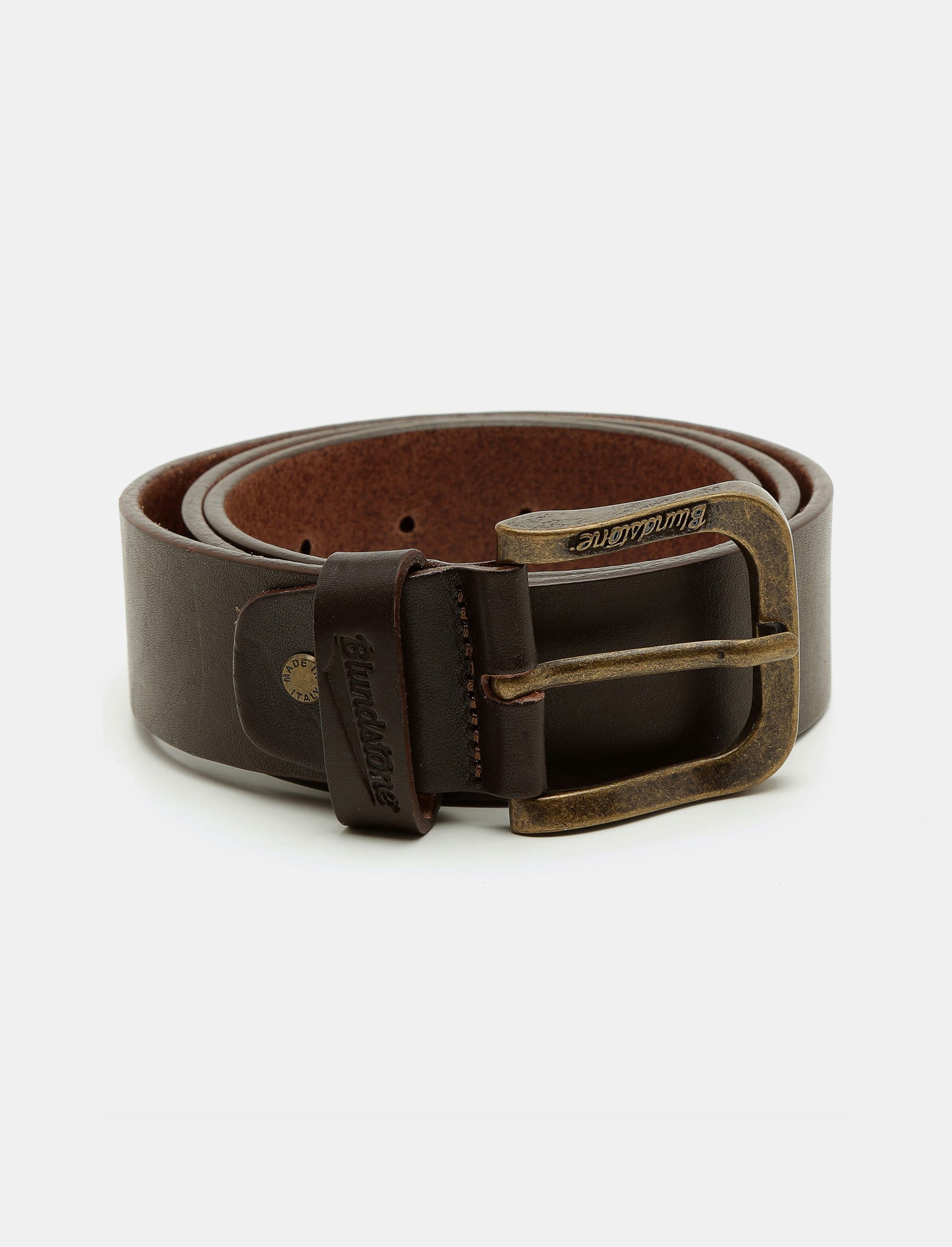 Blundstone - חגורת עור חומה חלקה תוצרת איטליה עובי 4 ס''מ