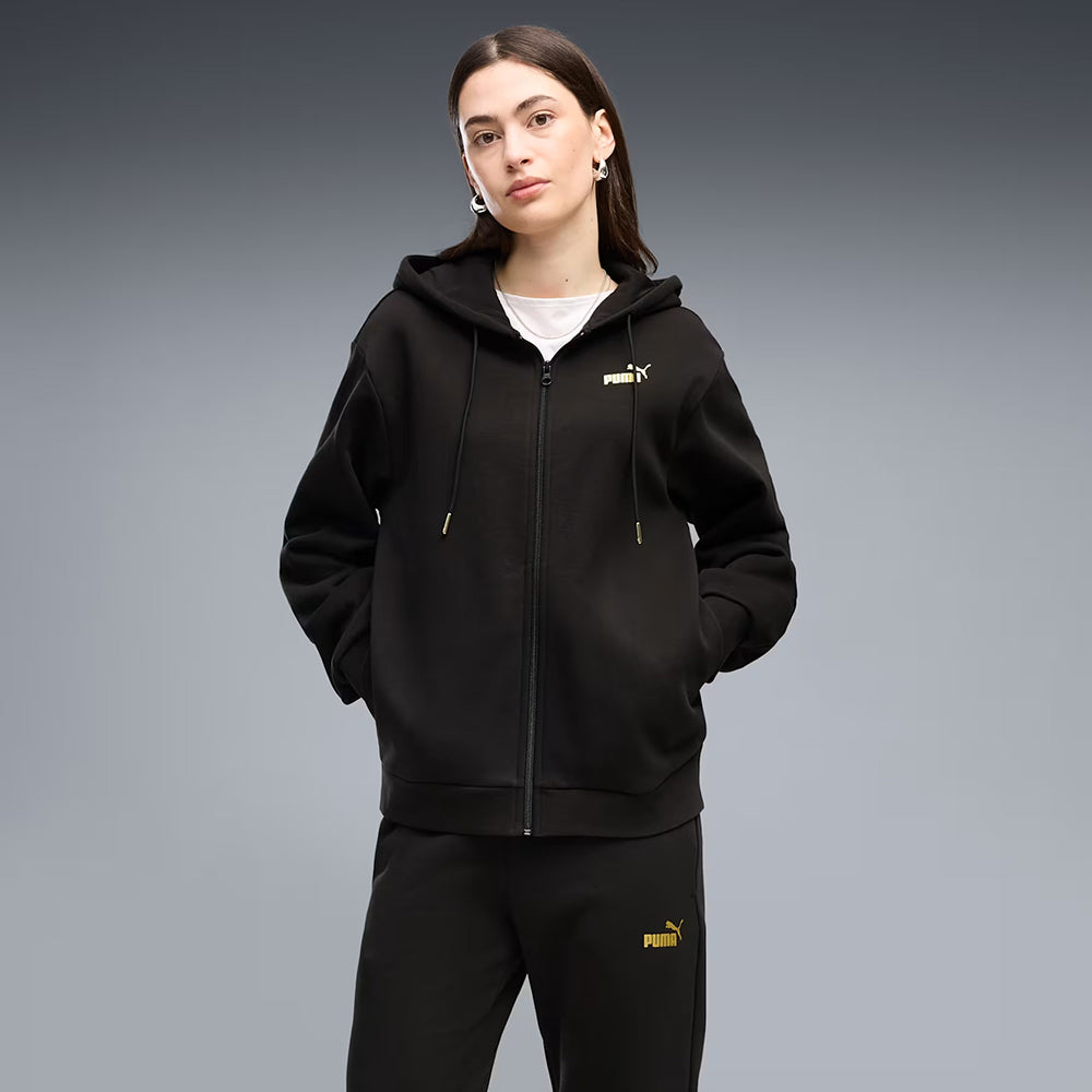 חליפת ספורט פומה Metallic Hooded Tracksuit נשים