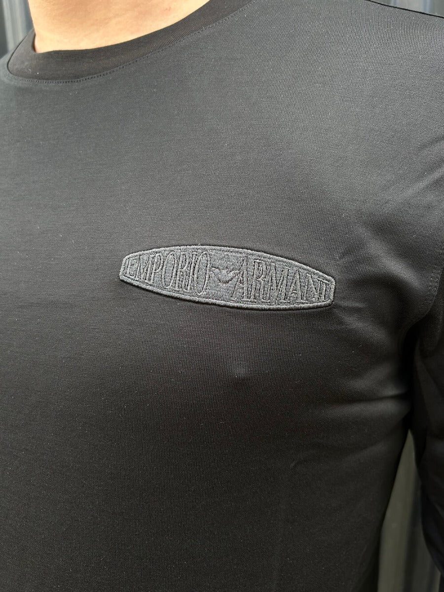 חולצת טישרט אמפוריו ארמני ארוכה Patch Logo גברים