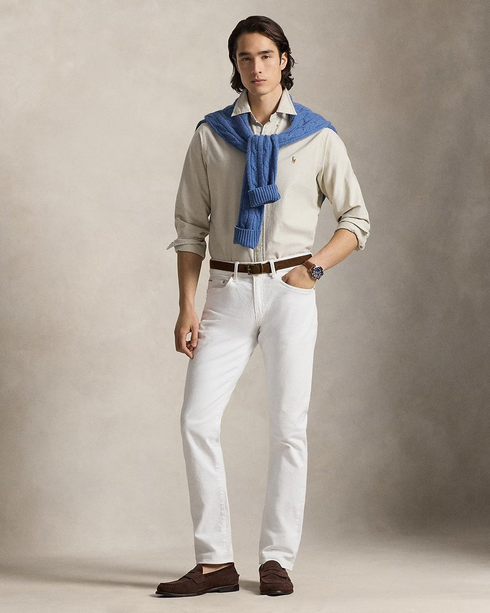 חולצה מכופתרת פולו ראלף לורן Slim Fit Oxford גברים