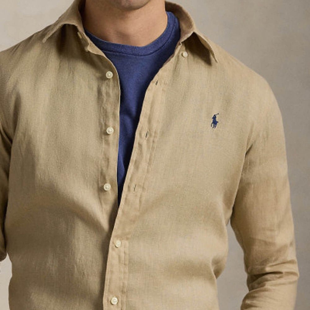 חולצה מכופתרת פולו ראלף לורן Custom Fit Linen גברים