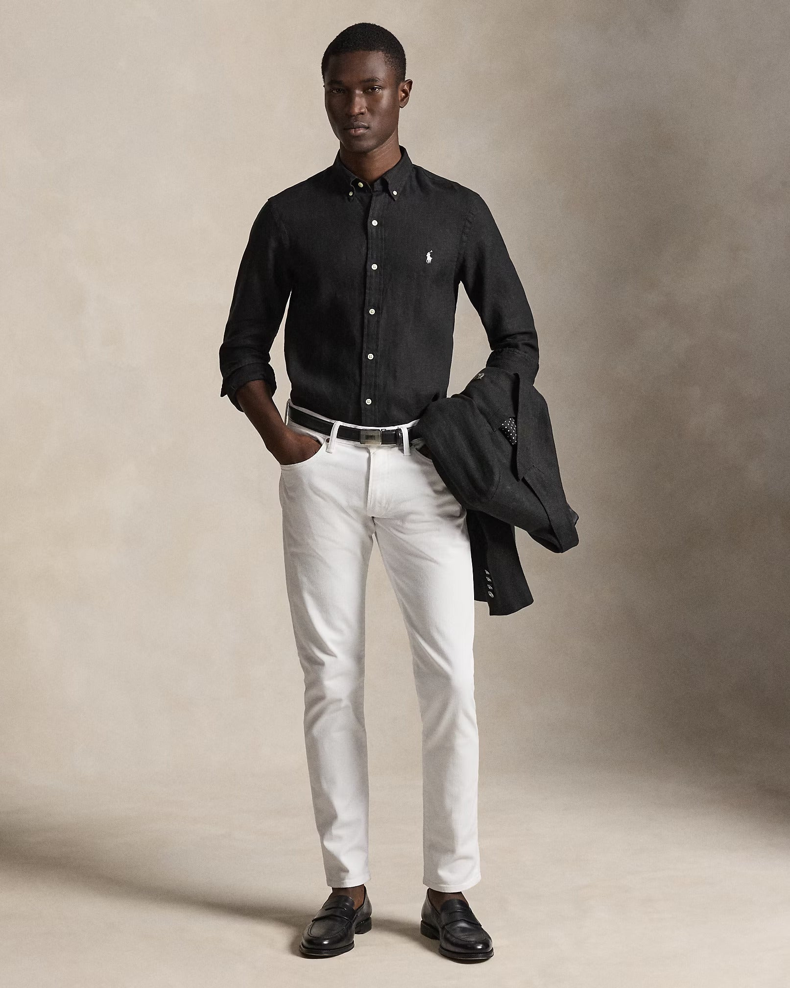 חולצה מכופתרת פולו ראלף לורן Linen גברים