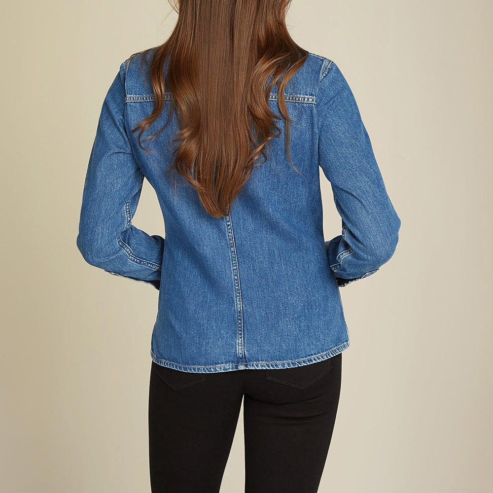 חולצה מכופתרת קלווין קליין Lean Denim נשים