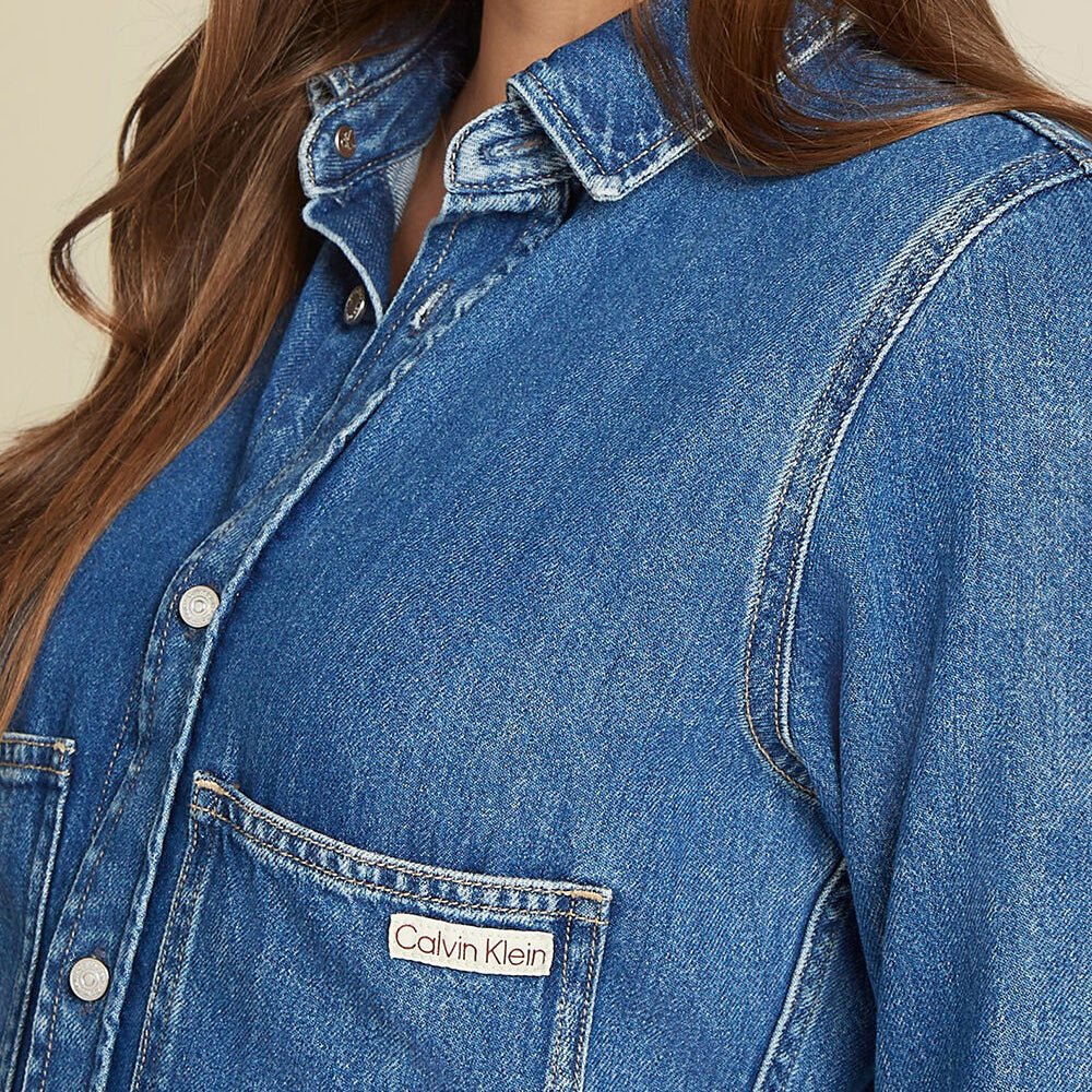 חולצה מכופתרת קלווין קליין Lean Denim נשים