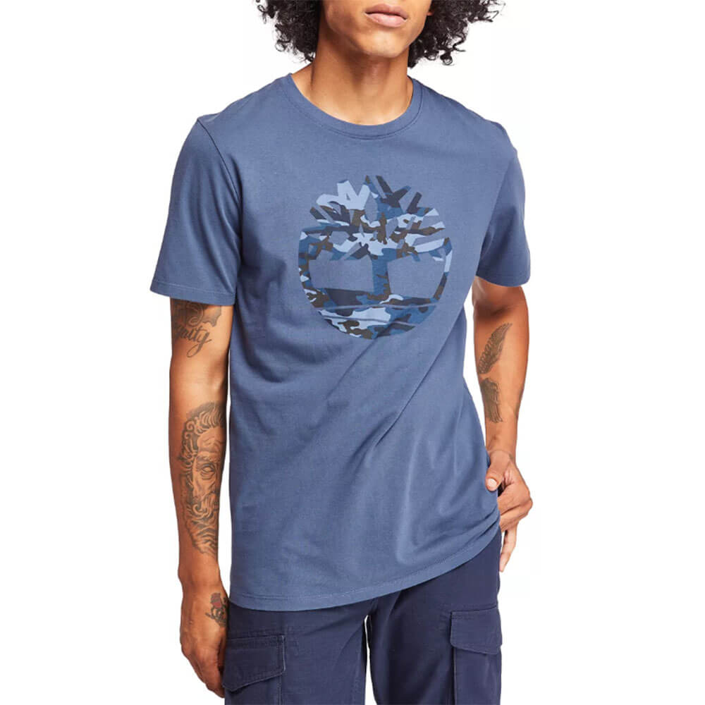 חולצת טישרט טימברלנד קצרה Kennebec River Camo Tree Logo T-Shirt גברים