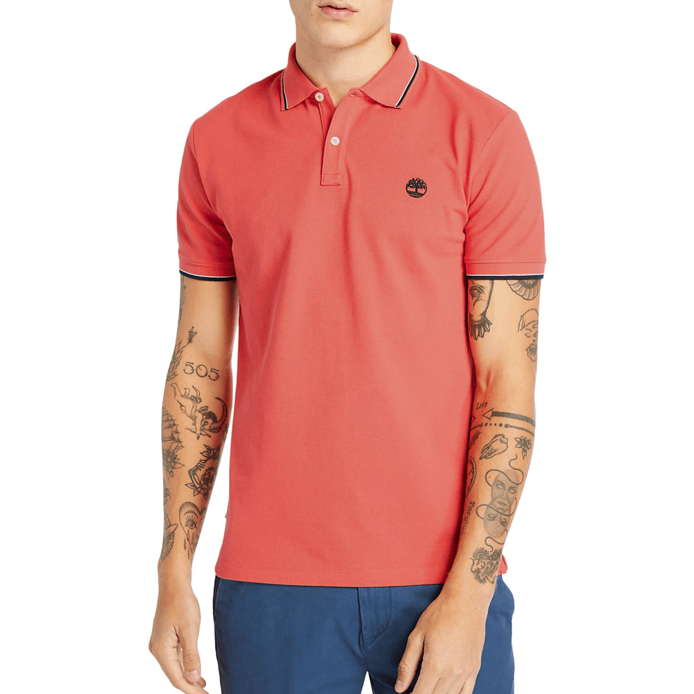 חולצת פולו טימברלנד קצרה Millers River Tipped-Collar Polo Shirt גברים