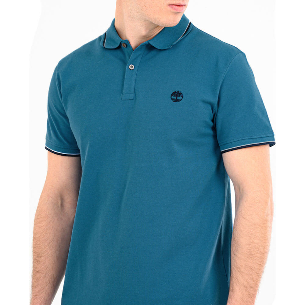 חולצת פולו טימברלנד קצרה Millers River Tipped-Collar Polo Shirt גברים