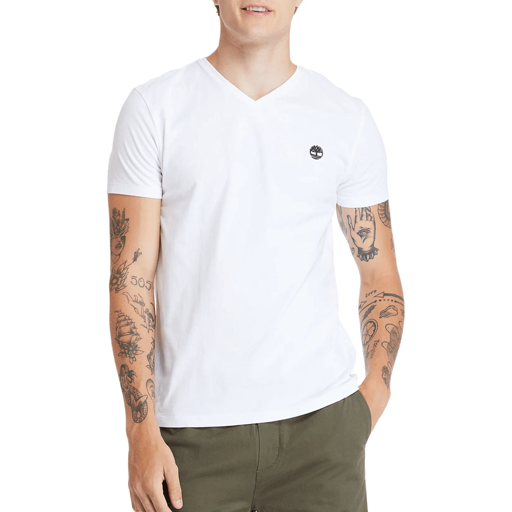 חולצת טישרט טימברלנד קצרה Dunstan River V-Neck Tee גברים