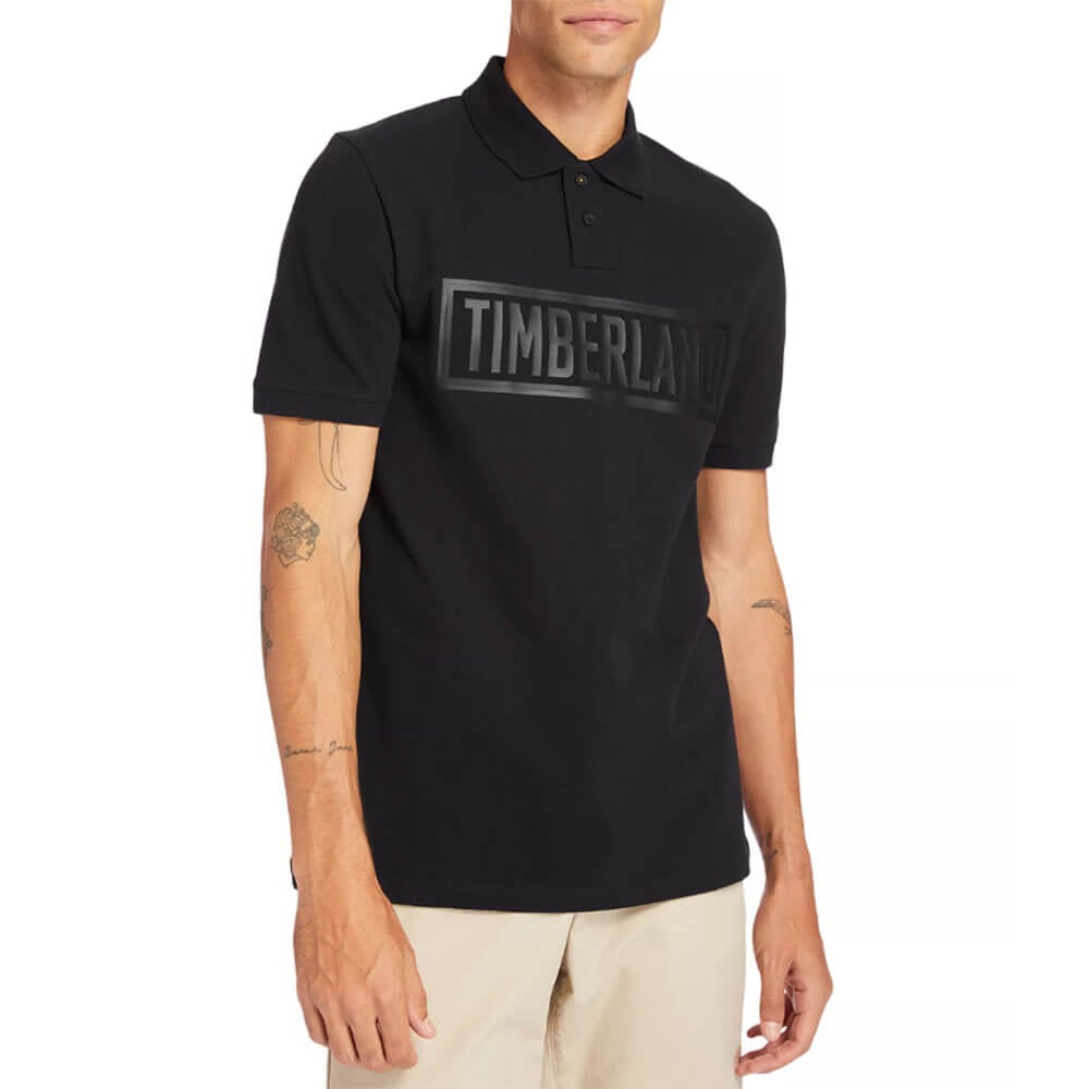 חולצת פולו טימברלנד קצרה Mink Brook Linear-Logo Polo גברים
