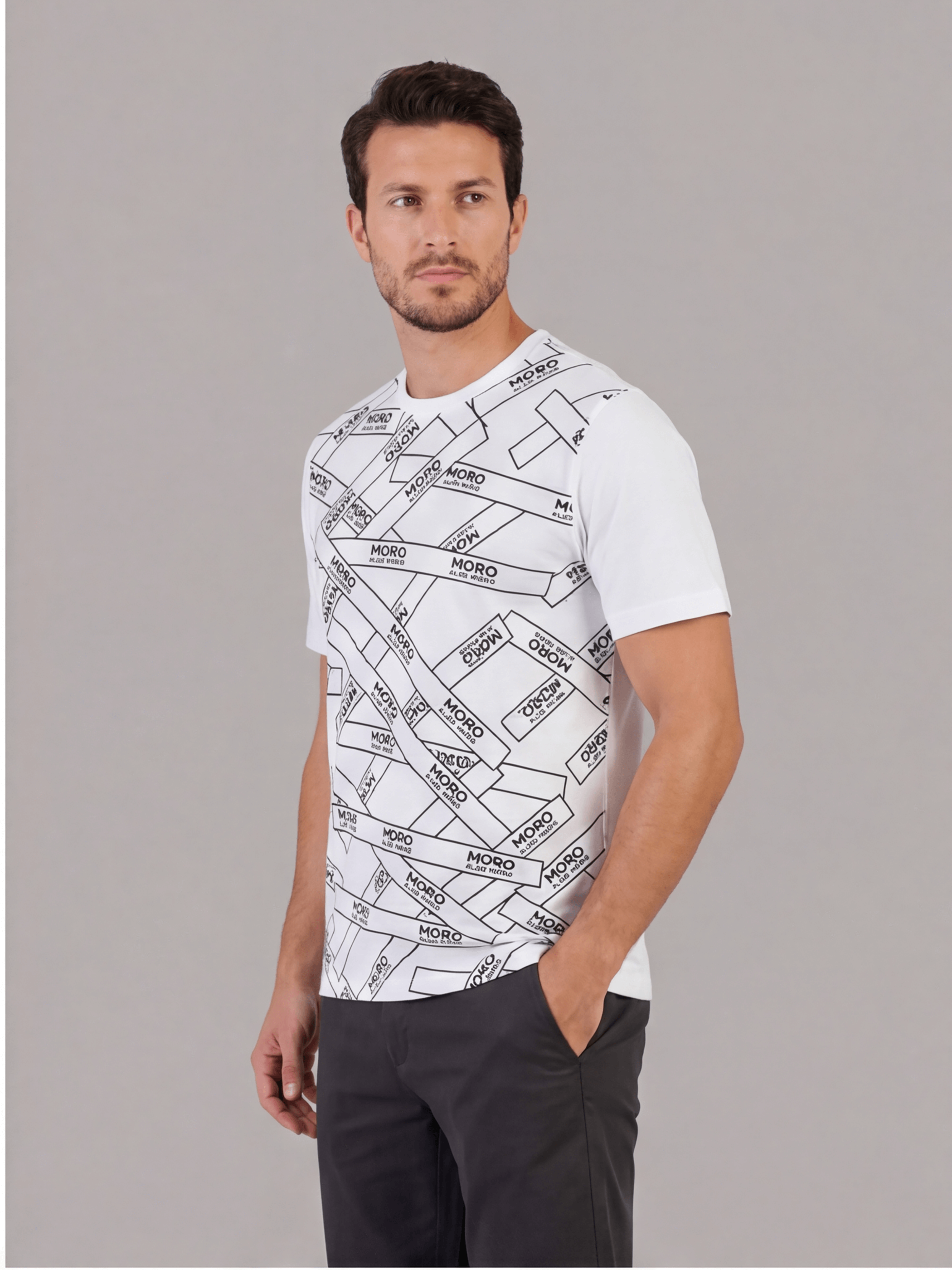 חולצת טישירט קצרה אלדו מורו Strip Print גברים