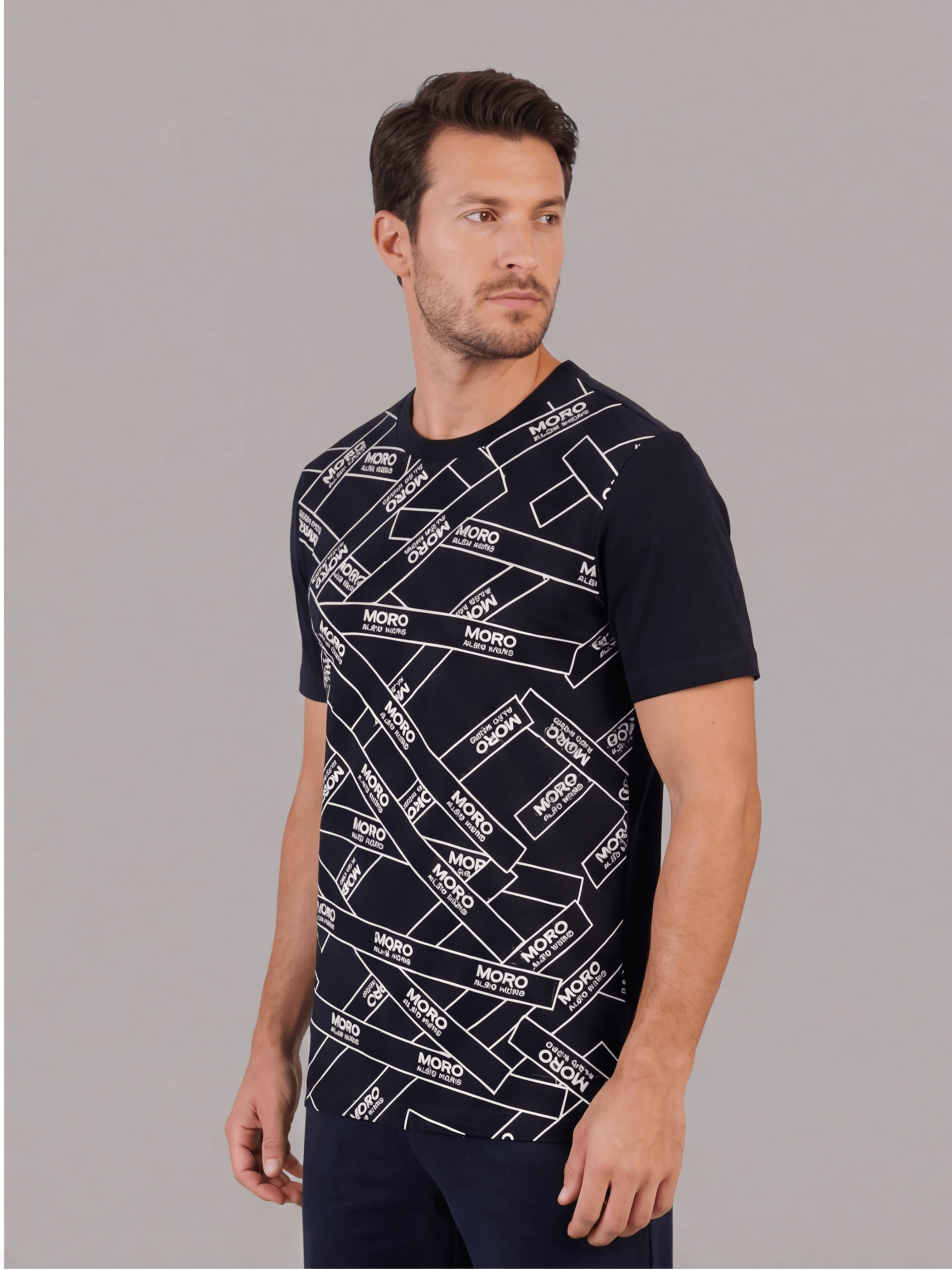 חולצת טישירט קצרה אלדו מורו Strip Print גברים