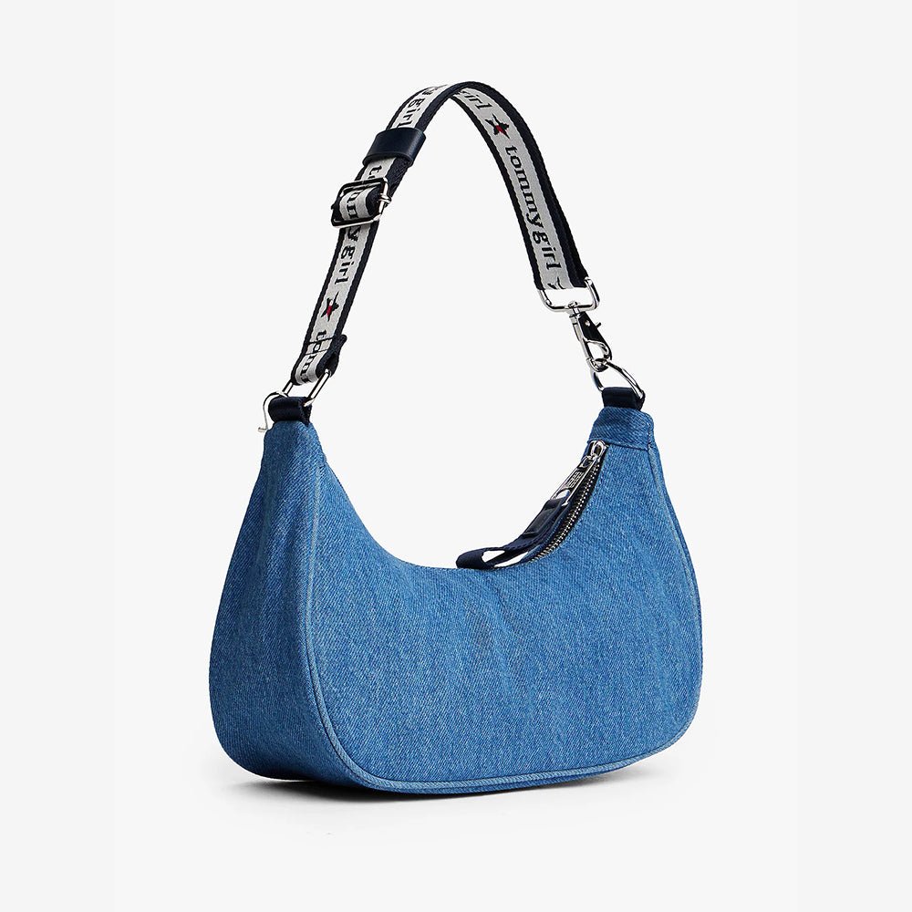 תיק טומי הילפיגר Tommy Girl Logo Charm Denim Shoulder נשים