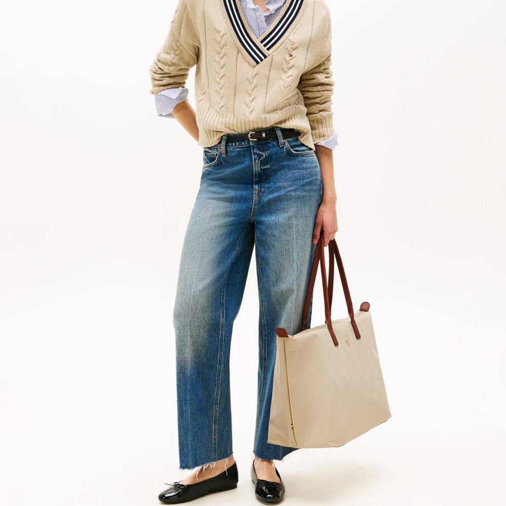 תיק טומי הילפיגר Monogram Plaque Tote נשים