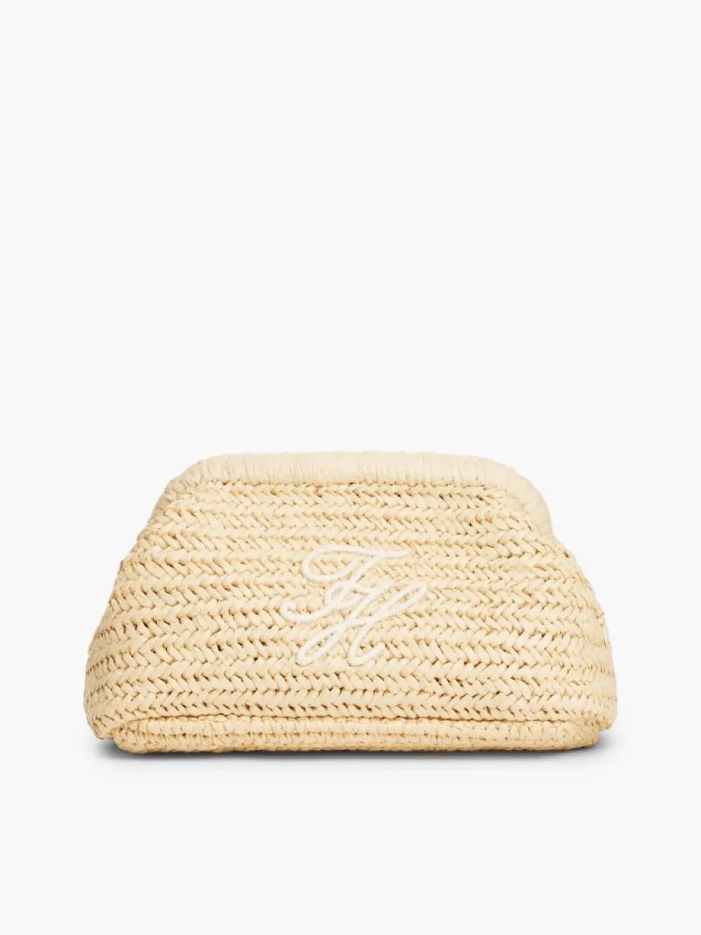 תיק טומי הילפיגר Raffia Textured Logo Clutch נשים
