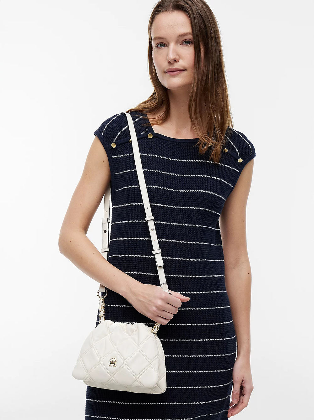 תיק טומי הילפיגר Quilted Chain TH Monogram Crossbody נשים
