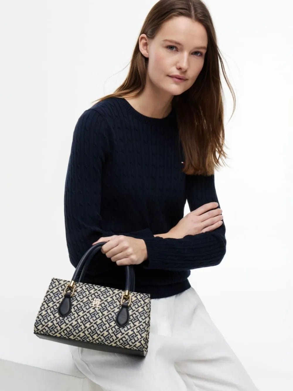 תיק טומי הילפיגר Jacquard Crossbody Satchel נשים