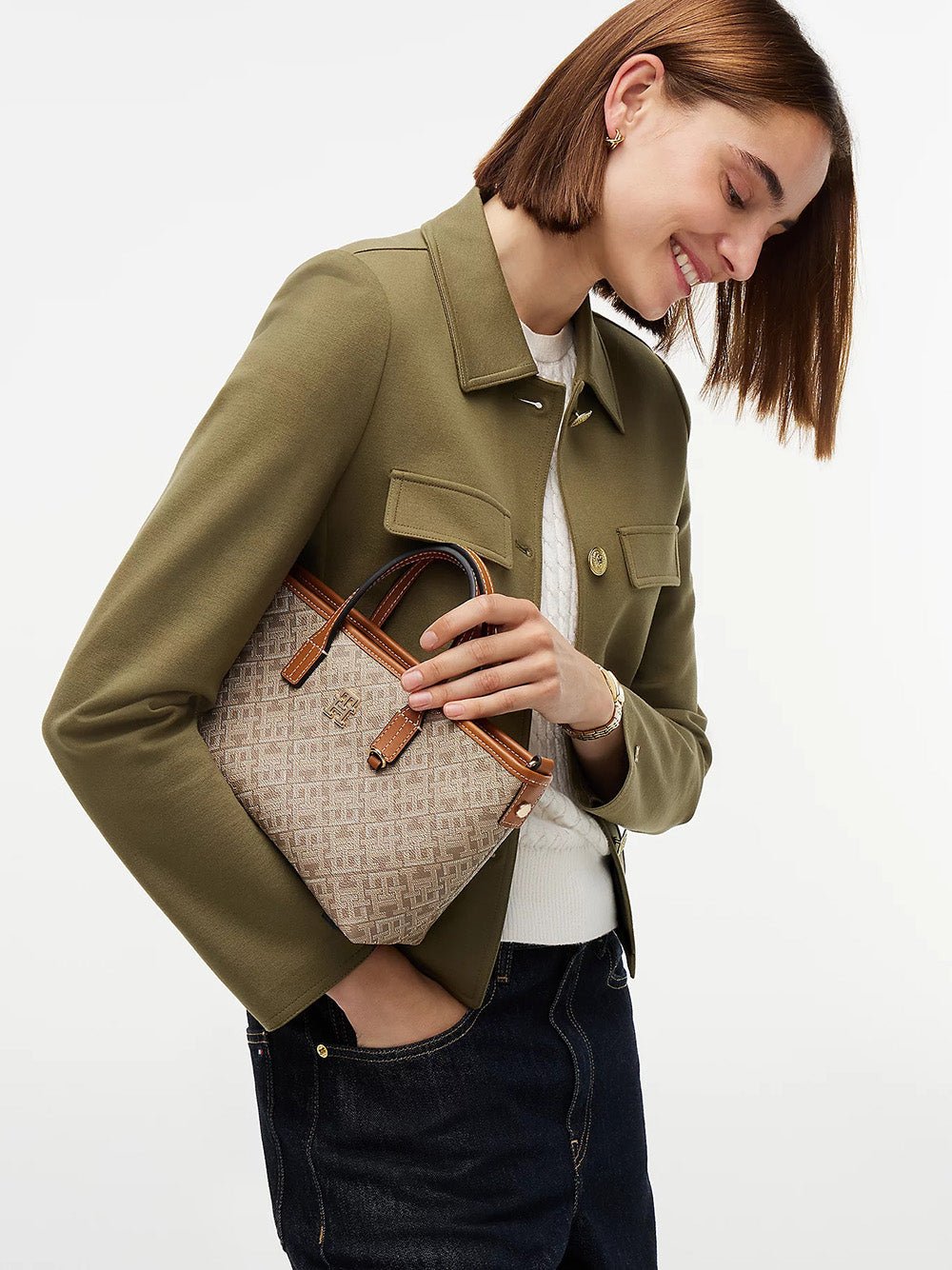 תיק טומי הילפיגר Monoplay Crossbody Tote נשים - thr-AW0AW18848-0I1-One-Size