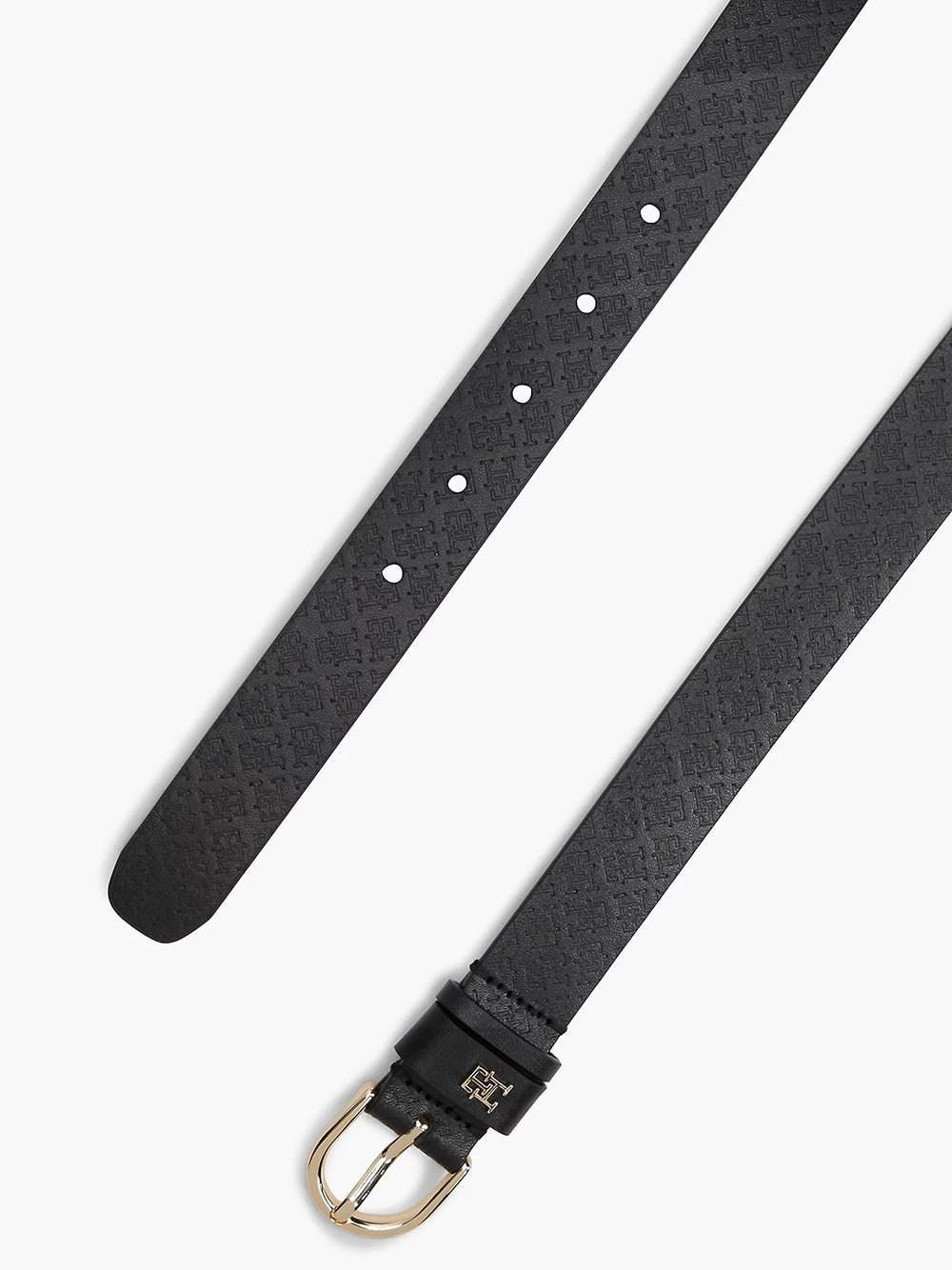 חגורה טומי הילפיגר Monogram Debossed Leather נשים - thr-AW0AW18856-BDS-75CM
