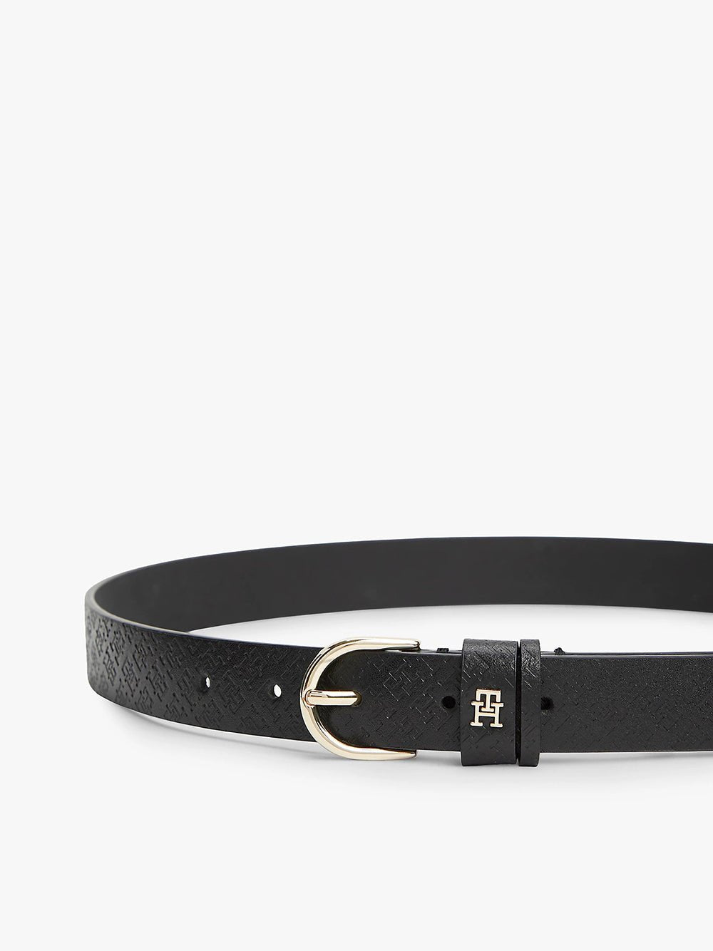 חגורה טומי הילפיגר Monogram Debossed Leather נשים - thr-AW0AW18856-BDS-75CM