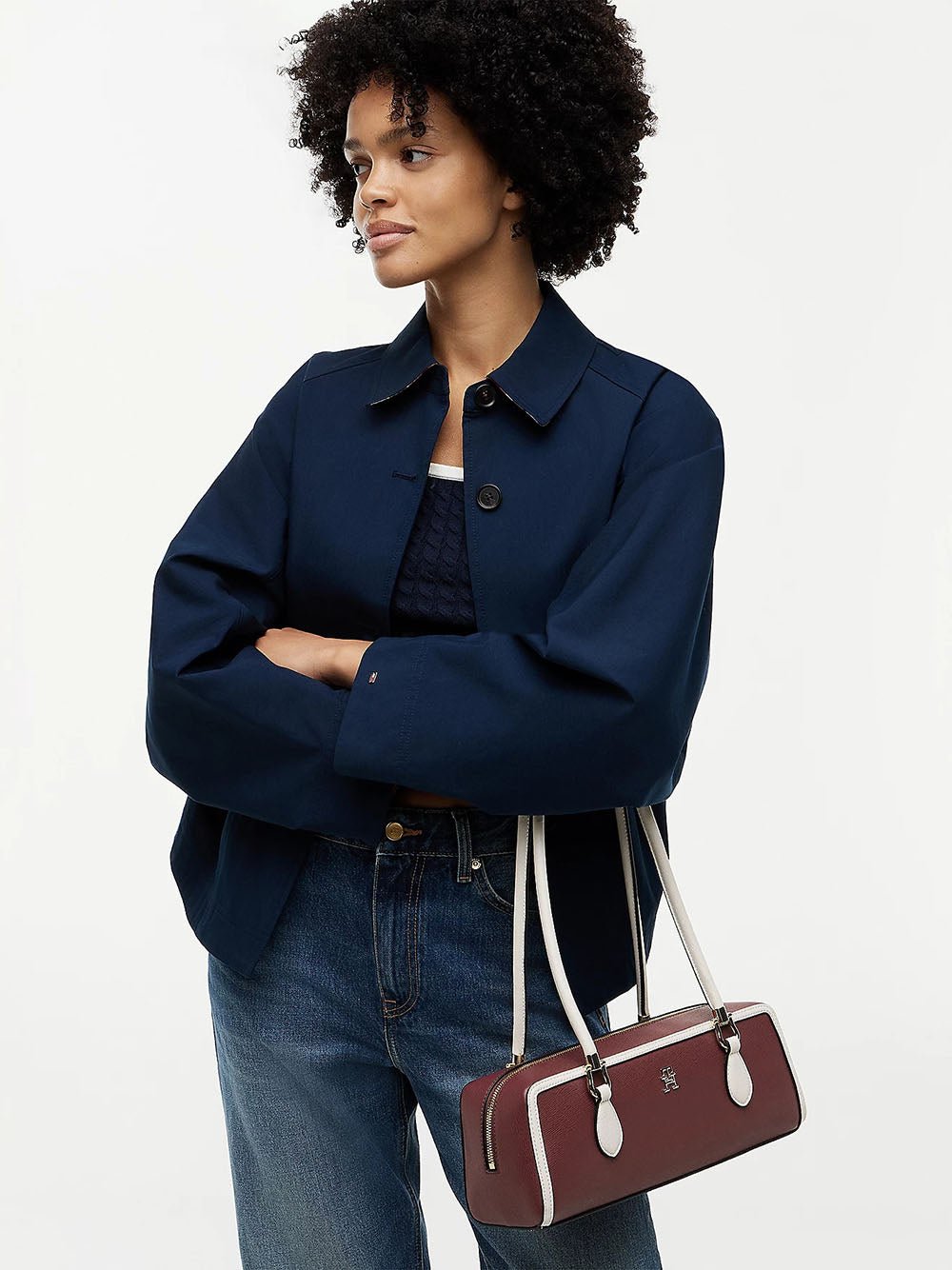 תיק טומי הילפיגר Colour-Blocked Rectangular Shoulder נשים