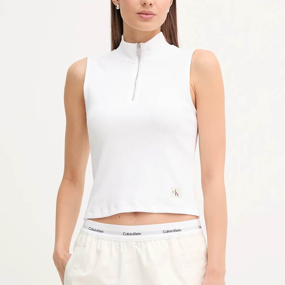 גופיה קלווין קליין Sleeveless Quarter Zip Top נשים