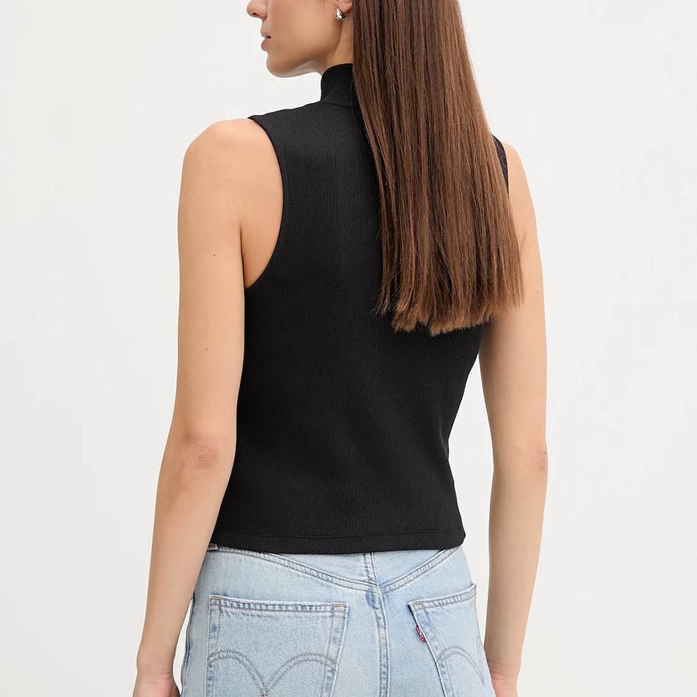 גופיה קלווין קליין Sleeveless Quarter Zip Top נשים
