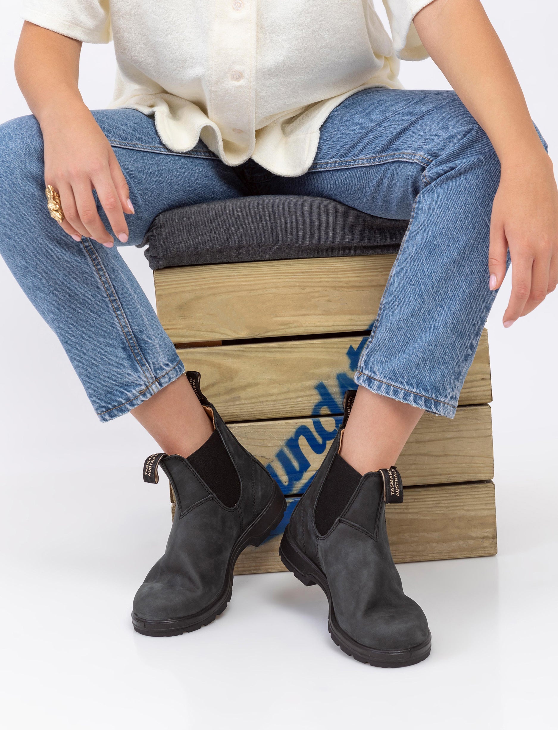 Blundstone 587 - נעלי בלנסטון נשים 587 בצבע שחור/אפור