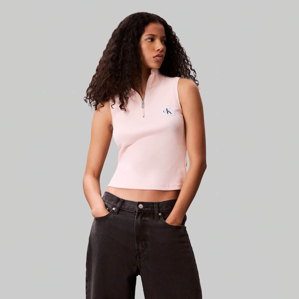גופיה קלווין קליין A- Woven Label Sl Qz Top נשים