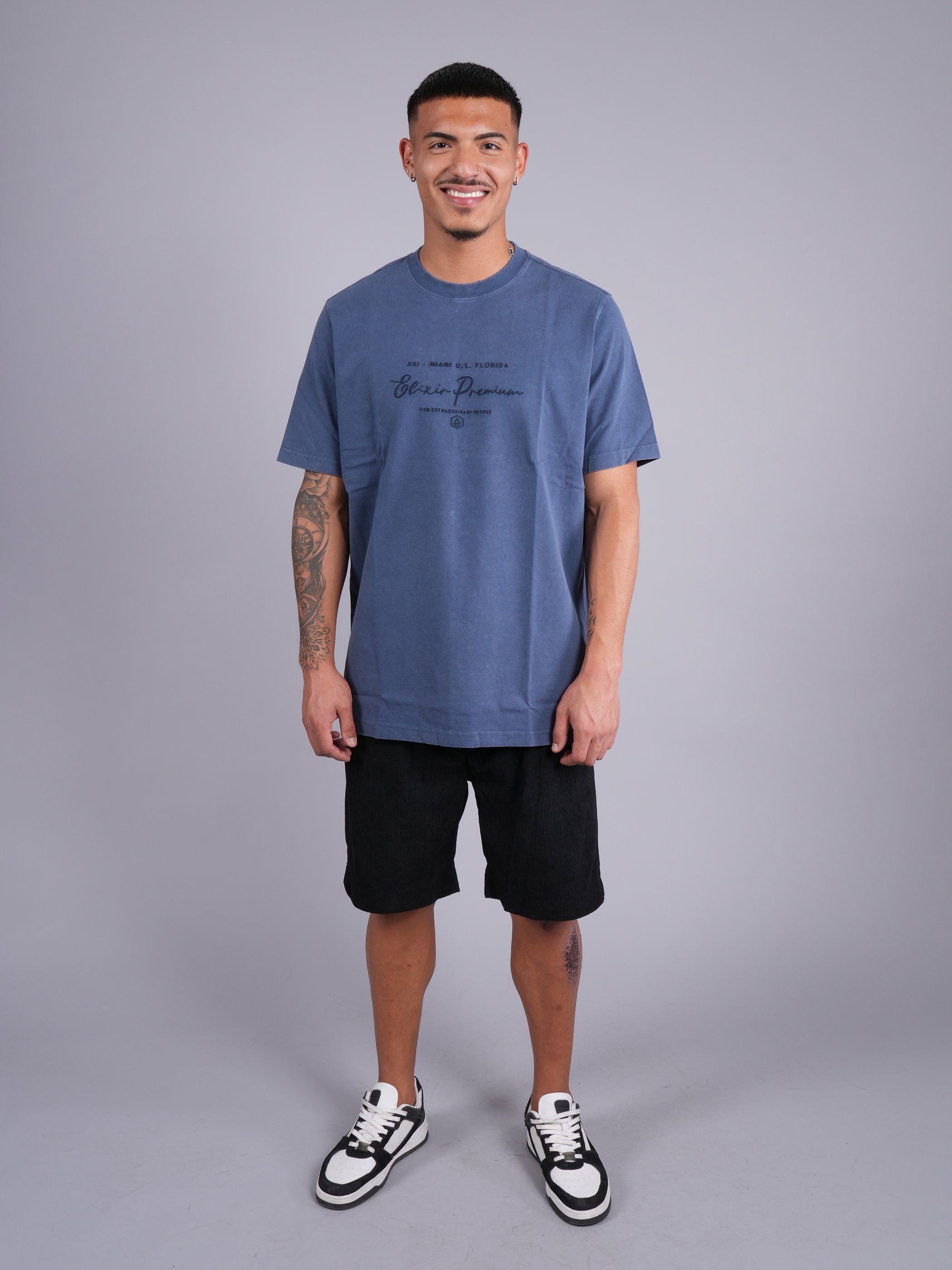 חולצת טישירט קצרה אליקסיר Chest Embroidery גברים