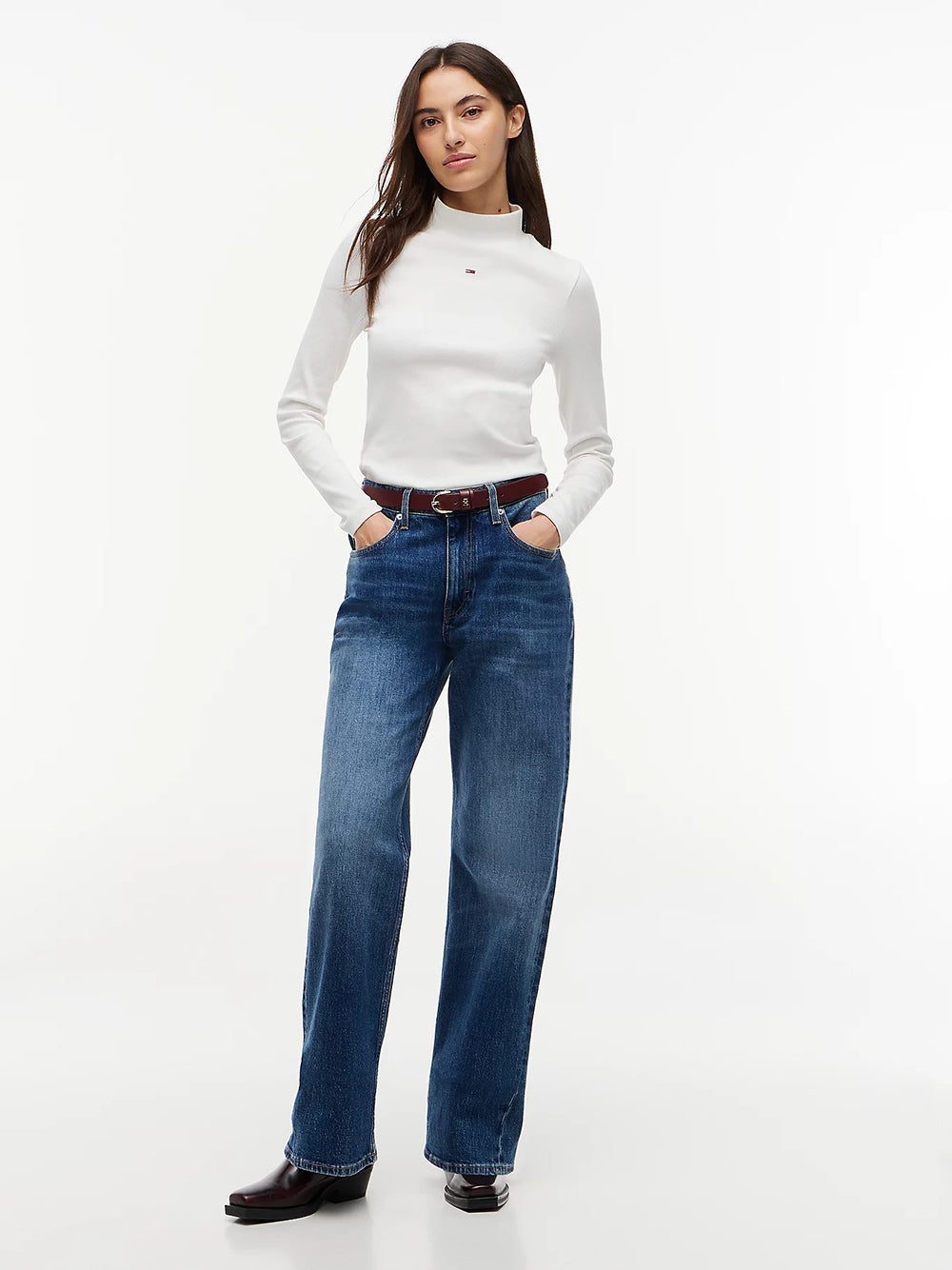 חולצת טישירט ארוכה טומי הילפיגר Slim Mock Neck נשים