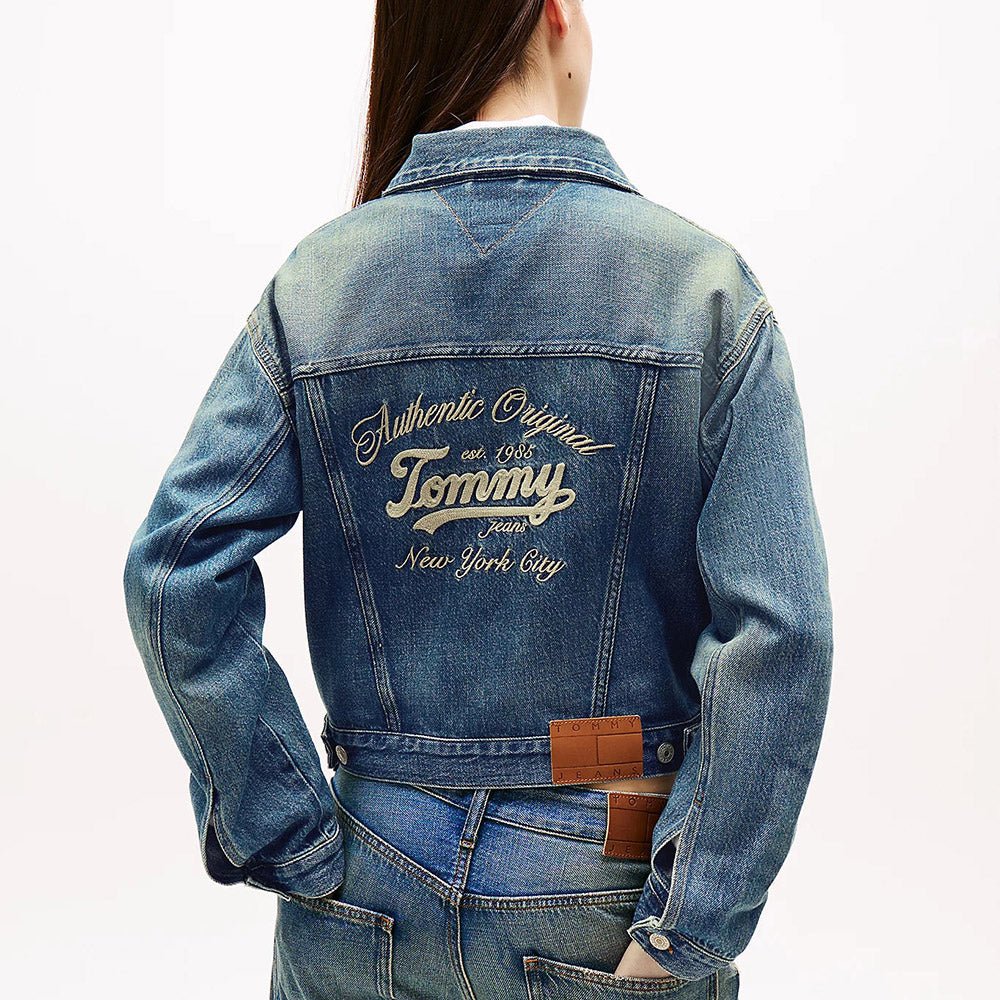 ג'קט טומי הילפיגר Back Logo Relaxed Lightweight Denim נשים