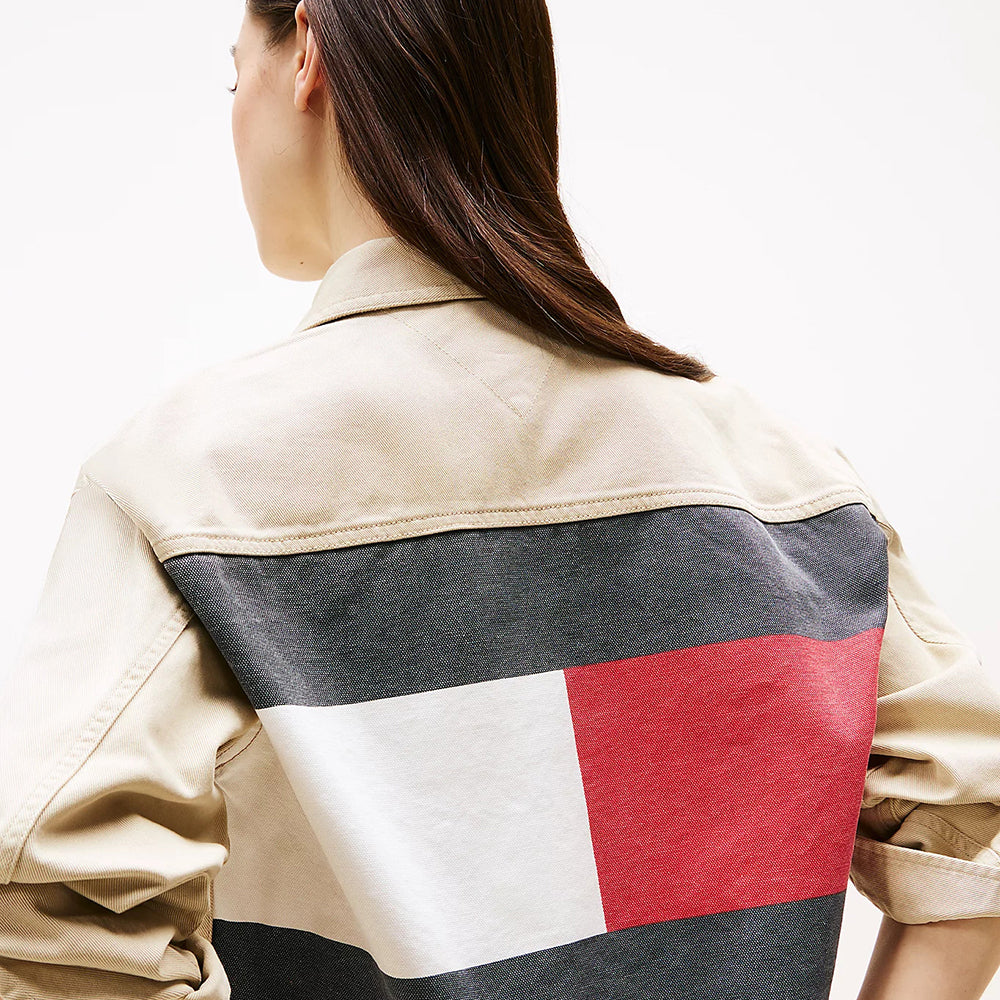 ג'קט טומי הילפיגר Back Logo Cropped Denim נשים