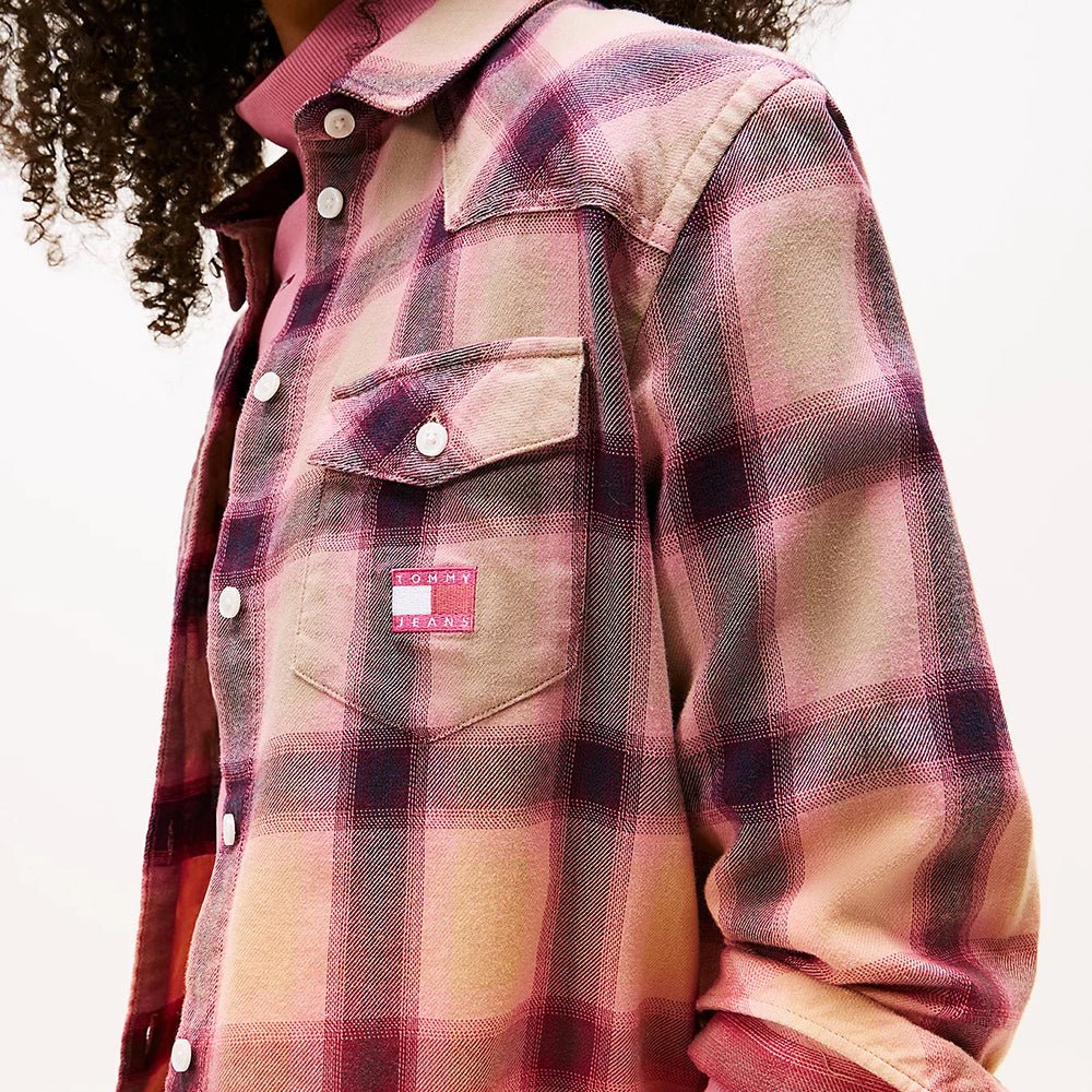 חולצה מכופתרת טומי הילפיגר Logo Relaxed Fit Flannel נשים