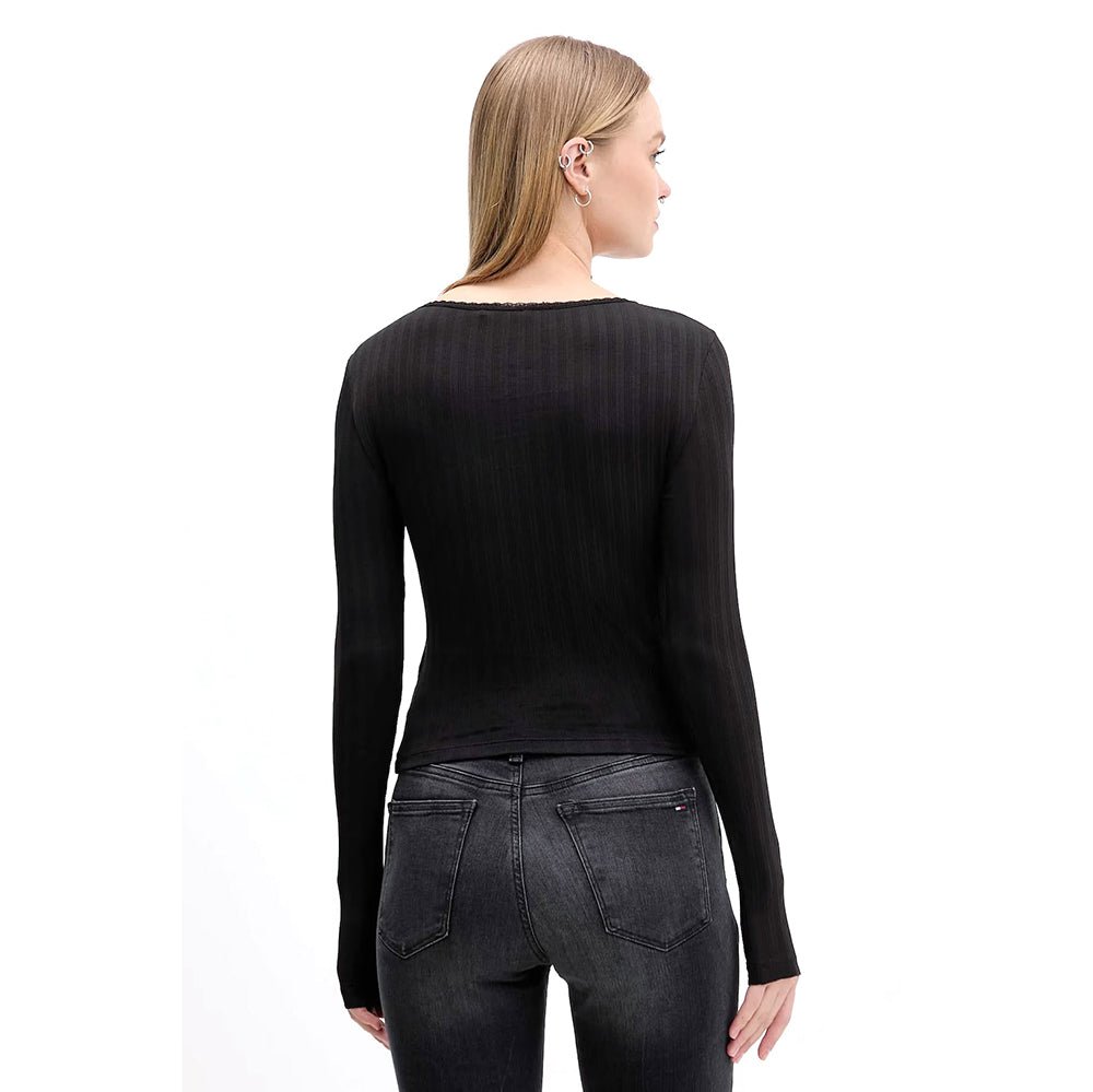 חולצת טישירט ארוכה טומי הילפיגר Slim Irregular Rib נשים